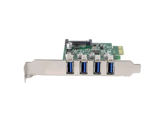 Alt view image 6 of 7 - SM Low Profile 4 Ports PCI-E to USB 3.0 HUB PCI Express Expansion Card Adapter 5Gbps for Motherboard