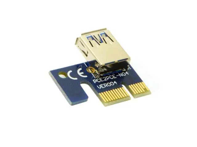 Alt view image 5 of 7 - HKCY EP-037 PCI-E 1x to 16x Mining Machine Enhanced Extender Riser Adapter with USB 3.06Pin Power Cable