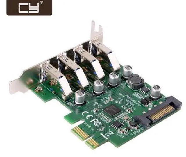 Main image of Low Profile 4 Ports PCI-E to USB 3.0 HUB PCI Express Expansion Card Adapter 5Gbps for Motherboard U3-101