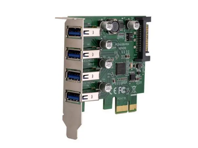 Alt view image 5 of 7 - Low Profile 4 Ports PCI-E to USB 3.0 HUB PCI Express Expansion Card Adapter 5Gbps for Motherboard U3-101