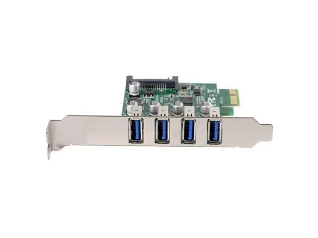 Alt view image 7 of 7 - Low Profile 4 Ports PCI-E to USB 3.0 HUB PCI Express Expansion Card Adapter 5Gbps for Motherboard U3-101