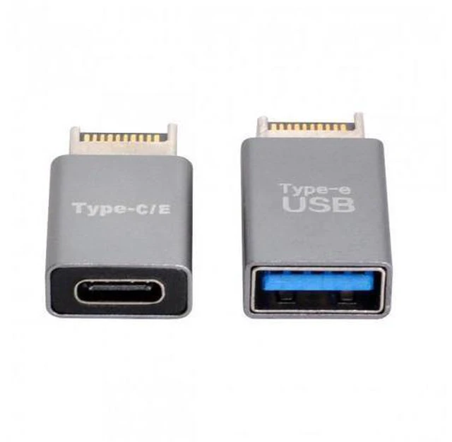 Alt view image 7 of 7 - HKCY UC-010 2pcs USB 3.1 Front Panel Header Male Type-E to Type-AType-C USB-C Motherboard Extension Data Adapter