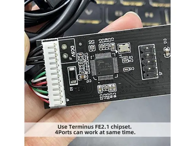 Alt view image 3 of 7 - HKCY U2-053 USB 2.0 9pin 10pin Header 1 to 4 Female Splitter Extension Cable HUB with IDE 5V Power Connector Adapter Port Multilier