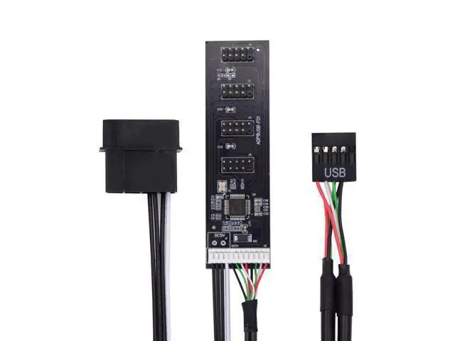 Alt view image 5 of 7 - HKCY U2-053 USB 2.0 9pin 10pin Header 1 to 4 Female Splitter Extension Cable HUB with IDE 5V Power Connector Adapter Port Multilier