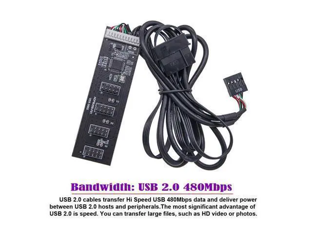 Alt view image 7 of 7 - HKCY U2-053 USB 2.0 9pin 10pin Header 1 to 4 Female Splitter Extension Cable HUB with IDE 5V Power Connector Adapter Port Multilier