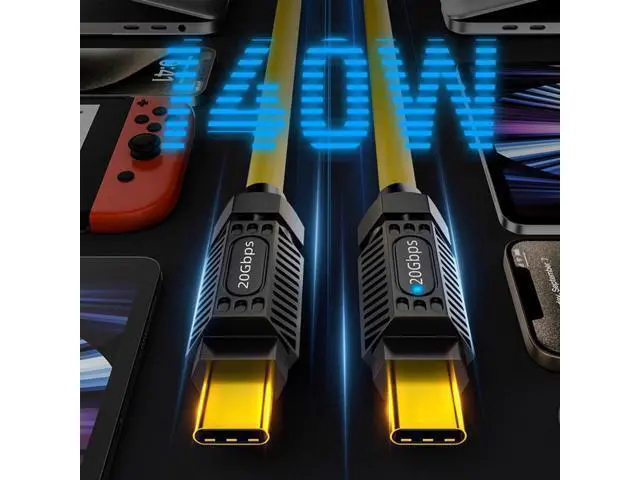 Alt view image 3 of 7 - 1.8M Stretch Coiled USB-C USB4 Cable 20Gbps 140W 8K for Gaming Keyboard Mouse Type-C Male to Male Cable Power & Data