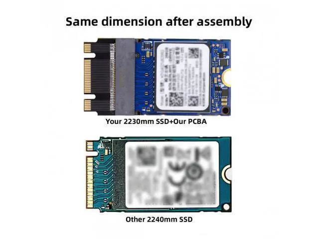 Alt view image 5 of 7 - HKCY SA-047 NGFF B+M Key NVME M-Key 22x30mm to 22x42mm Male to Female Extension Adapter for 2230 2242 SSD