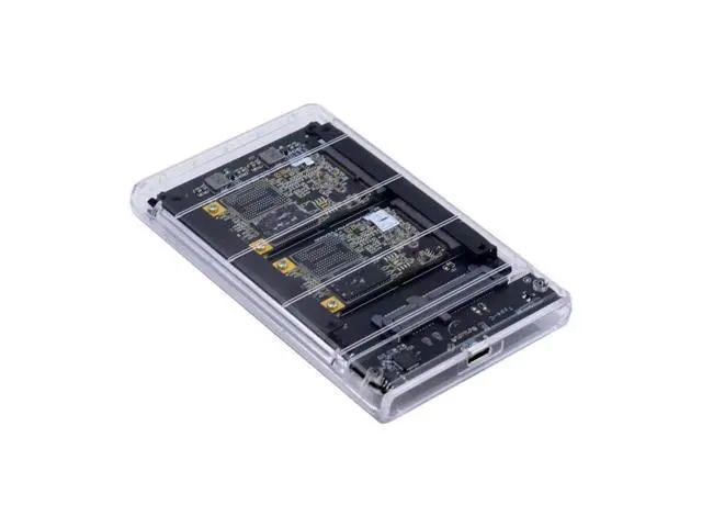 Alt view image 3 of 7 - HKCY Dual MSATA Mini-SATA SSD Card JBOD Raid0 Span Bridge to USB3.0 Type-C USB-C 2.5inch SATA Combo Enclosure