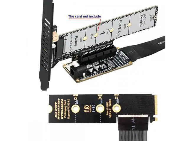 Alt view image 5 of 7 - M.2 NGFF NVMe M-Key Right Angled Type 90 Degree to PCI-E X1 X4 X8 X16 Cable Graphics Card Extension Adapter PCI-Express for M2 2260 2280