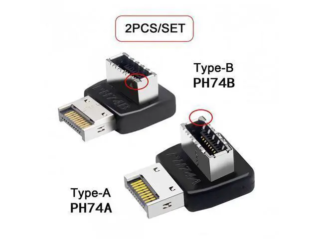 Alt view image 3 of 7 - HKCY UC-059 2pcs Overmold USB 3.1 Front Panel Header Male to Female Type-E Motherboard Extension Data Adapter