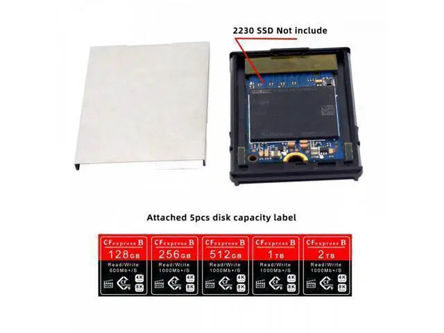 Alt view image 4 of 7 - CFexpress Type-B to NVME 2230 Memory Card Kit Case CFE CFB NGFF M-key Adapter Compatible with XS Camera 8K RAW PCIe Expansion