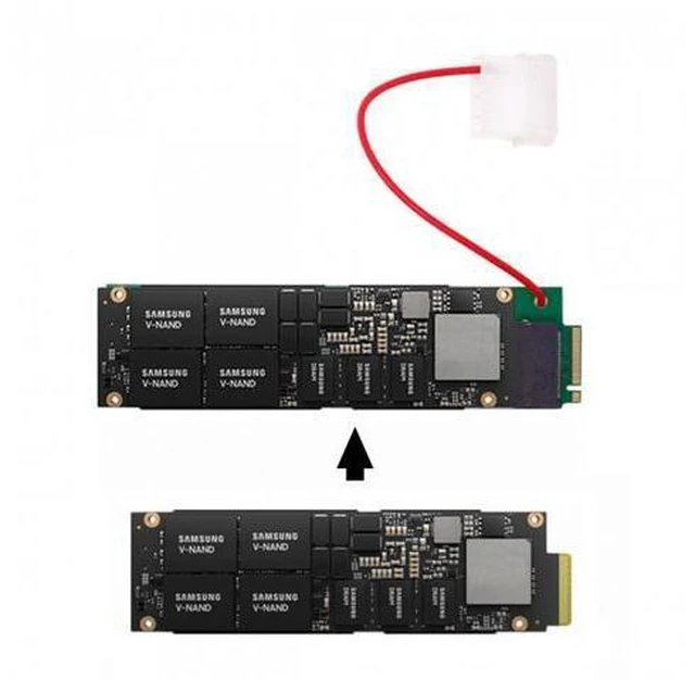 Alt view image 6 of 7 - SM Ruler 1U GEN-Z EDSFF Short SSD E1.S to NVMe NGFF M-key 4X Host Carrier Adapter with Power