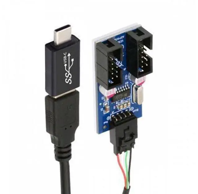 Alt view image 2 of 7 - USB 3.1 Male Type-C USB-C to USB 2.0 Type-A Male 1 to 2 Female Motherboard 9pin 10pinHeader HUB Adapter Port Multiplier
