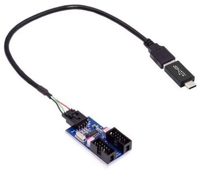 Main image of USB 3.1 Male Type-C USB-C to USB 2.0 Type-A Male 1 to 2 Female Motherboard 9pin 10pinHeader HUB Adapter Port Multiplier