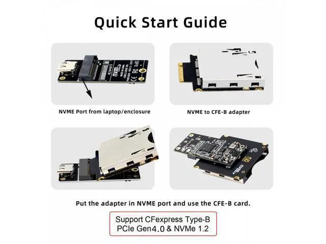 Alt view image 4 of 6 - NGFF M.2 NVMe Host to CFExpress CFB Extension Adapter M2 M-key for CFE Type-B Support R5 Z6 Z7 Memory Card