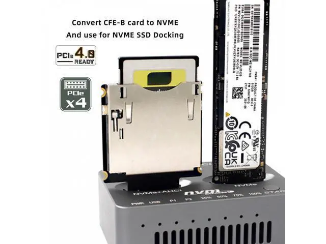 Alt view image 6 of 6 - NGFF M.2 NVMe Host to CFExpress CFB Extension Adapter M2 M-key for CFE Type-B Support R5 Z6 Z7 Memory Card