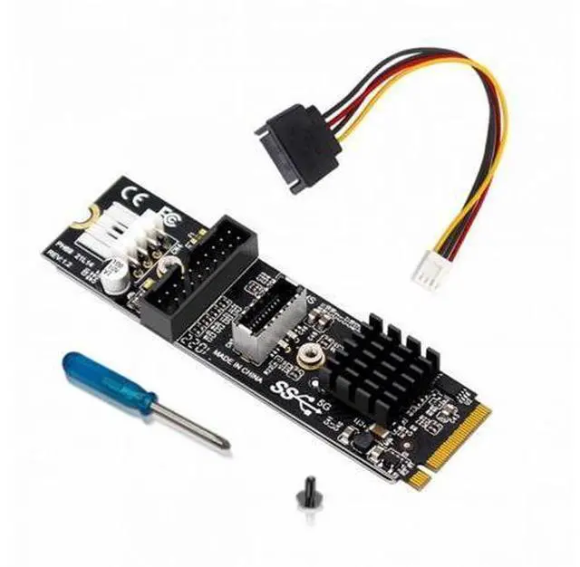Alt view image 2 of 7 - 5Gbps Type-E USB 3.1 Front Panel Socket IDC & USB3.0 20Pin to NVME NGFF M-Key Express Card Adapter for Motherboard