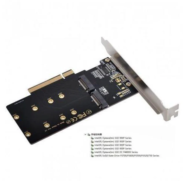 Alt view image 7 of 7 - SM Dual 2X NVME M.2 AHCI to PCIE Express 3.0 Gen3 X8 X16 Raid Card VROC Raid0 Hyper Adapter