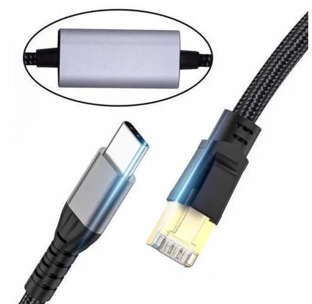 Main image of USB-C to Ethernet Cable USB Type-C to RJ45 Male Cord Directly Connected 1000Mbps Gigabit LAN Network Compatible with Thunderbolt3