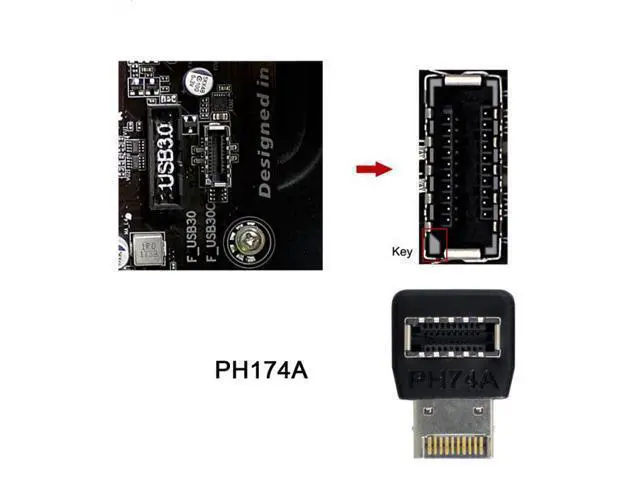 Alt view image 6 of 7 - 2pcs Overmold USB 3.1 Front Panel Header Male to Female Type-E Motherboard Extension Data Adapter