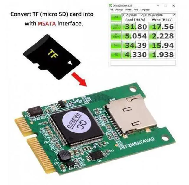 Alt view image 4 of 7 - 30x50mm MSATA to Micro SD T-Flash TF Card Rearder Adapter Embedded for Industrial Mobile SSD