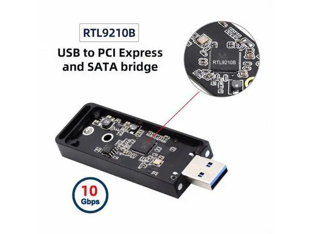 Alt view image 7 of 7 - USB 3.0 to 2230 2242 NVME M-key M.2 NGFF SATA SSD External PCBA Case Adapter RTL9210B Chipset U3-057-2242MM