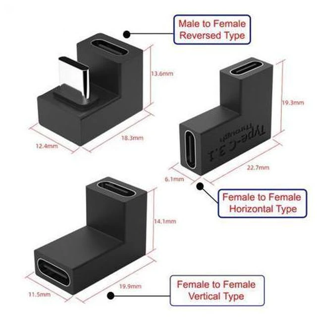 Alt view image 4 of 7 - 3pcs/lot USB 3.1 Type C Male Female to USB-C Female Power Data 10Gbps Adapter for NS Switch Phone