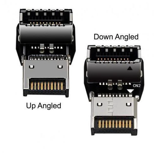 Main image of 2pcs USB 3.1 Front Panel Header Male to Female Type-E Motherboard Extension Data Adapter