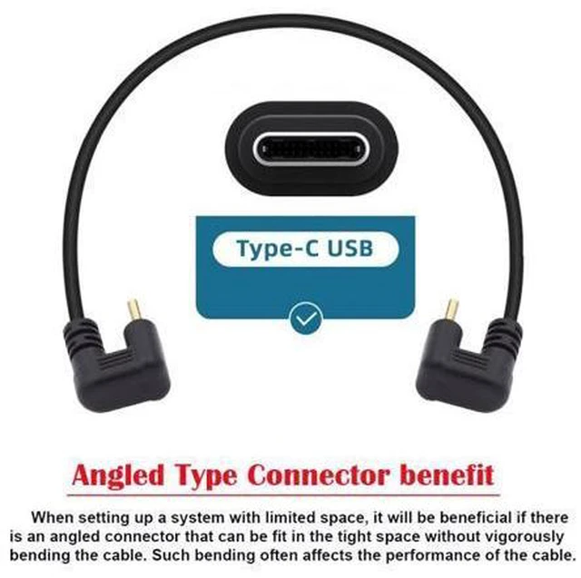 Alt view image 5 of 7 - HKCY 10Gbps USB3.1 Type C Male to Male Power Data Video Cable USB-C Opposite U Shape Back Angled for NS Switch Phone Laptop
