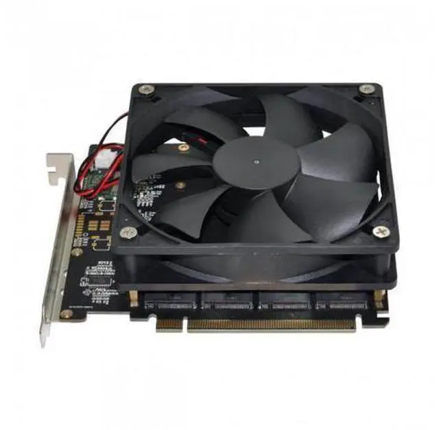 Main image of HKCY SA-030 4X NVME M.2 AHCI to PCI-E Express 3.0 Gen3 X16 Raid Card with Fan VROC Raid0 Hyper Adapter