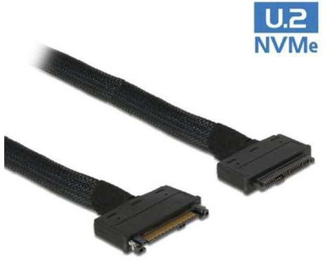 Alt view image 3 of 6 - U.2 U2 SFF-8639 NVME PCIe SSD Cable Male to Female Extension 50cm 68pin SF-105-0.5M