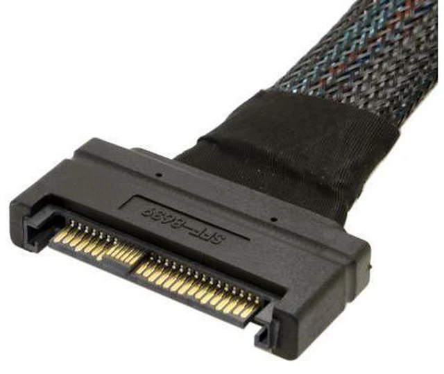 Alt view image 6 of 6 - U.2 U2 SFF-8639 NVME PCIe SSD Cable Male to Female Extension 50cm 68pin SF-105-0.5M