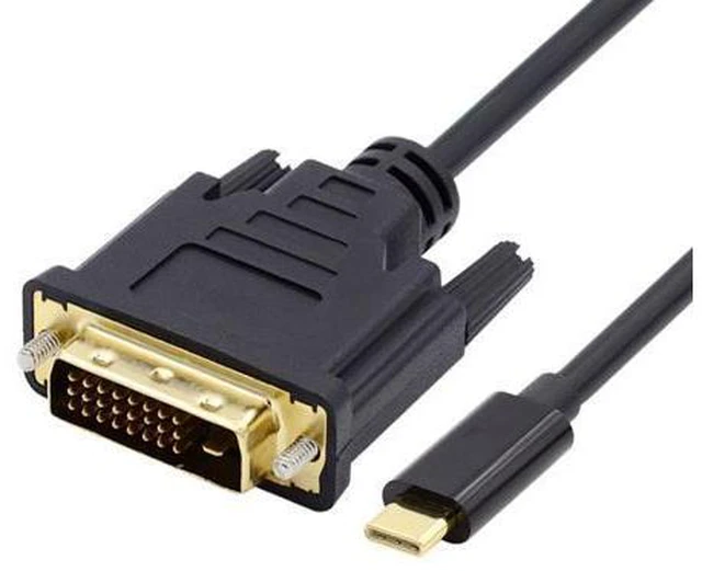 Alt view image 2 of 7 - HKCY USB 3.1 Type C USB-C Source to DVI 1080P 60hz Displays Male Monitor Cable for Laptop 1.8m
