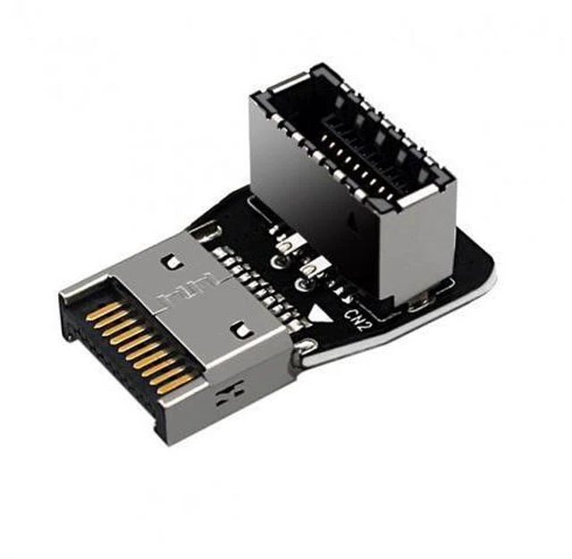 Alt view image 3 of 7 - 2pcs USB 3.1 Front Panel Header Male to Female Type-E Motherboard Extension Data Adapter