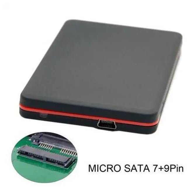 Main image of USB2.0 480Mbps to 1.8 inch Micro SATA 16pin 7+9 SSD HDD External Hard Disk Enclosure