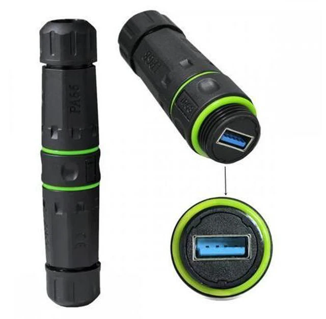 Main image of M20 Locking IP68 Waterproof Type-A USB3.0 5Gbps USB-A Female to USB-A Female Extension Adapter Coupler