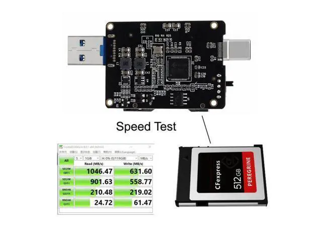 Alt view image 3 of 7 - USB3.1 Type-C Type-A to CF Express Extension Card Reader for CFE Type-B Support R5 Z6 Z7 Memory Card