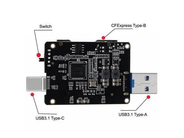 Alt view image 4 of 7 - USB3.1 Type-C Type-A to CF Express Extension Card Reader for CFE Type-B Support R5 Z6 Z7 Memory Card