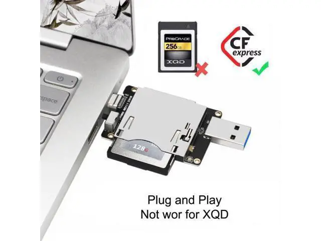 Alt view image 6 of 7 - USB3.1 Type-C Type-A to CF Express Extension Card Reader for CFE Type-B Support R5 Z6 Z7 Memory Card