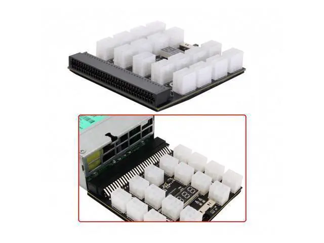 Alt view image 4 of 7 - SM 1200W Server PSU Power Supply Breakout Board Adapter with 17 Ports ATX 6 Pin for DPS-800GB 1200FB 1200QB
