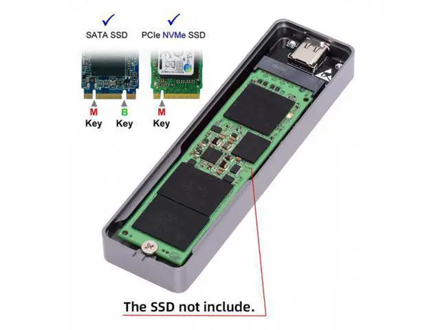 Alt view image 3 of 7 - 20Gbps Type-C USB3.2 USB4 to NVME M-key M.2 NGFF SATA SSD PCBA Enclosure 2280/2242/2230mm Adapter RTL9220 Chipset