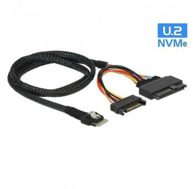Main image of HKCY SF-104 U.2 U2 SFF-8639 to Slimline SFF-8654 4i NVME PCIe SSD Cable for Mainboard SSD 750 p3600 p3700 M.2