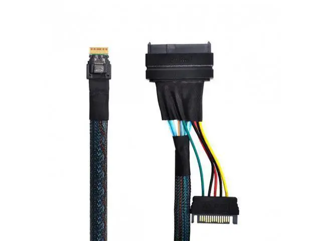 Alt view image 2 of 7 - HKCY SF-104 U.2 U2 SFF-8639 to Slimline SFF-8654 4i NVME PCIe SSD Cable for Mainboard SSD 750 p3600 p3700 M.2
