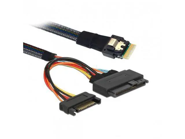 Alt view image 5 of 7 - HKCY SF-104 U.2 U2 SFF-8639 to Slimline SFF-8654 4i NVME PCIe SSD Cable for Mainboard SSD 750 p3600 p3700 M.2