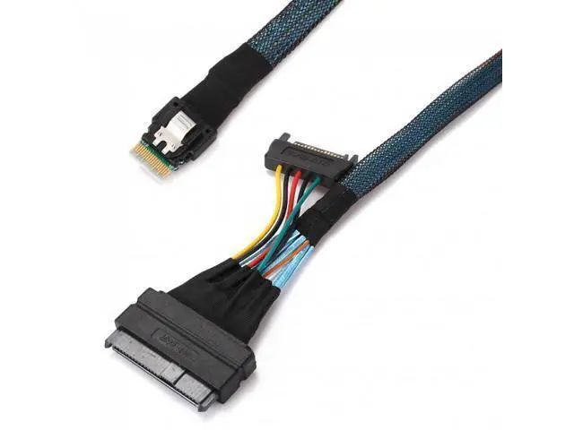 Alt view image 7 of 7 - HKCY SF-104 U.2 U2 SFF-8639 to Slimline SFF-8654 4i NVME PCIe SSD Cable for Mainboard SSD 750 p3600 p3700 M.2