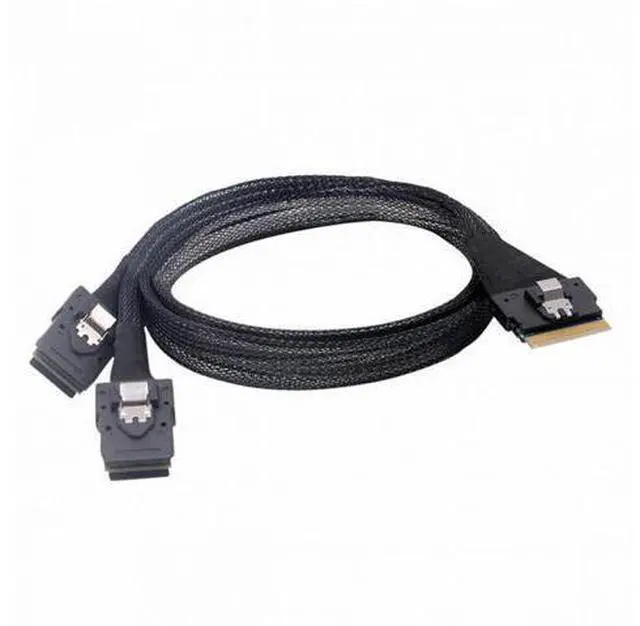Main image of PCI-E Ultraport Slimline SAS Slim 4.0 SFF-8654 8i 74pin to Dual SFF-8087 Mini SAS Cable PCI-Express SF-029
