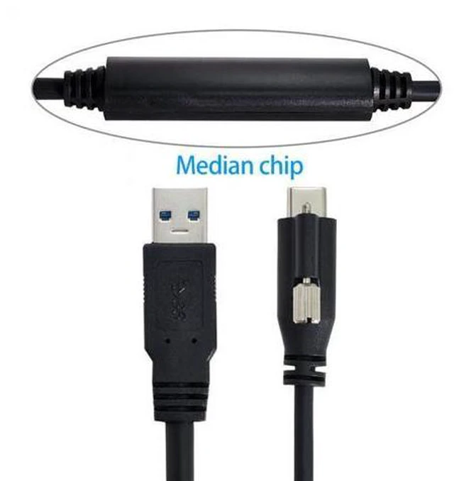 Alt view image 4 of 7 - 8m USB 3.1 Type-C Single Screw Locking to USB3.0 Data Cable Mount Type for Industrial Camera Recorder & Laptop PC & Disk