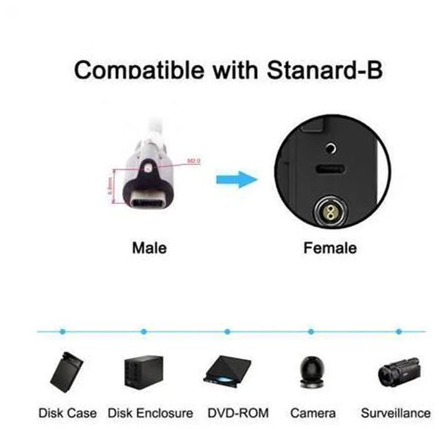 Alt view image 7 of 7 - 8m USB 3.1 Type-C Single Screw Locking to USB3.0 Data Cable Mount Type for Industrial Camera Recorder & Laptop PC & Disk