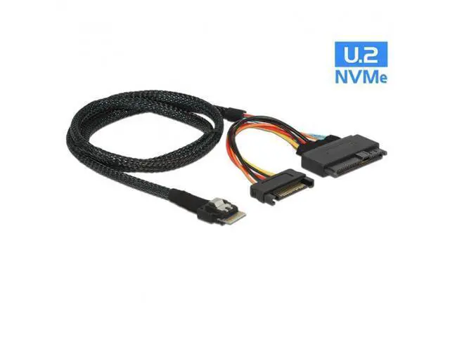 Alt view image 2 of 6 - U.2 U2 SFF-8639 to Slimline SFF-8654 4i NVME PCIe SSD Cable for Mainboard SSD 750 p3600 p3700 M.2