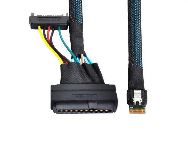 Alt view image 4 of 6 - U.2 U2 SFF-8639 to Slimline SFF-8654 4i NVME PCIe SSD Cable for Mainboard SSD 750 p3600 p3700 M.2